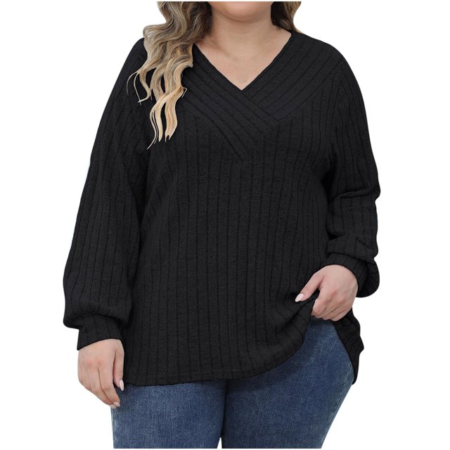 RXIRUCGD Nouveau Chandail Décontracté à Col Rond pour Femmes, Manches Longues, Noir, Taille : 2TG