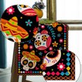 thumbnail image 3 of Mantel de lino con diseño de calavera de azúcar mexicana para el hogar, la cocina y el comedor (13 x 72 pulgadas), 3 of 5
