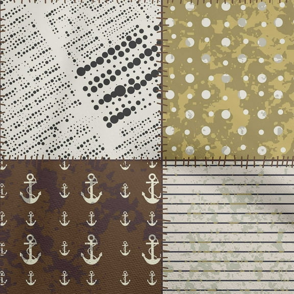 oneOone Polyester Spandex Brown Fabric Nautical Craft Projects Decor Fabric Printed By The Yard 56 Inch Wide