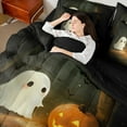 thumbnail image 4 of Manfei Halloween Ghost 7pcs Bedding Comforter Set,Black Orange Queen Bedding Sets Super Cozy,Orange Pumpkin Queen Sheet Sets,Ultra Soft Festival Home Decor,Reversible, 4 of 8