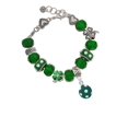 thumbnail image 2 of Delight Jewelry Silvertone 3-D Frosted Green Resin Ornament with Crystals - Green Irish Luck Bead Charm Bracelet, 7.5", 2 of 4