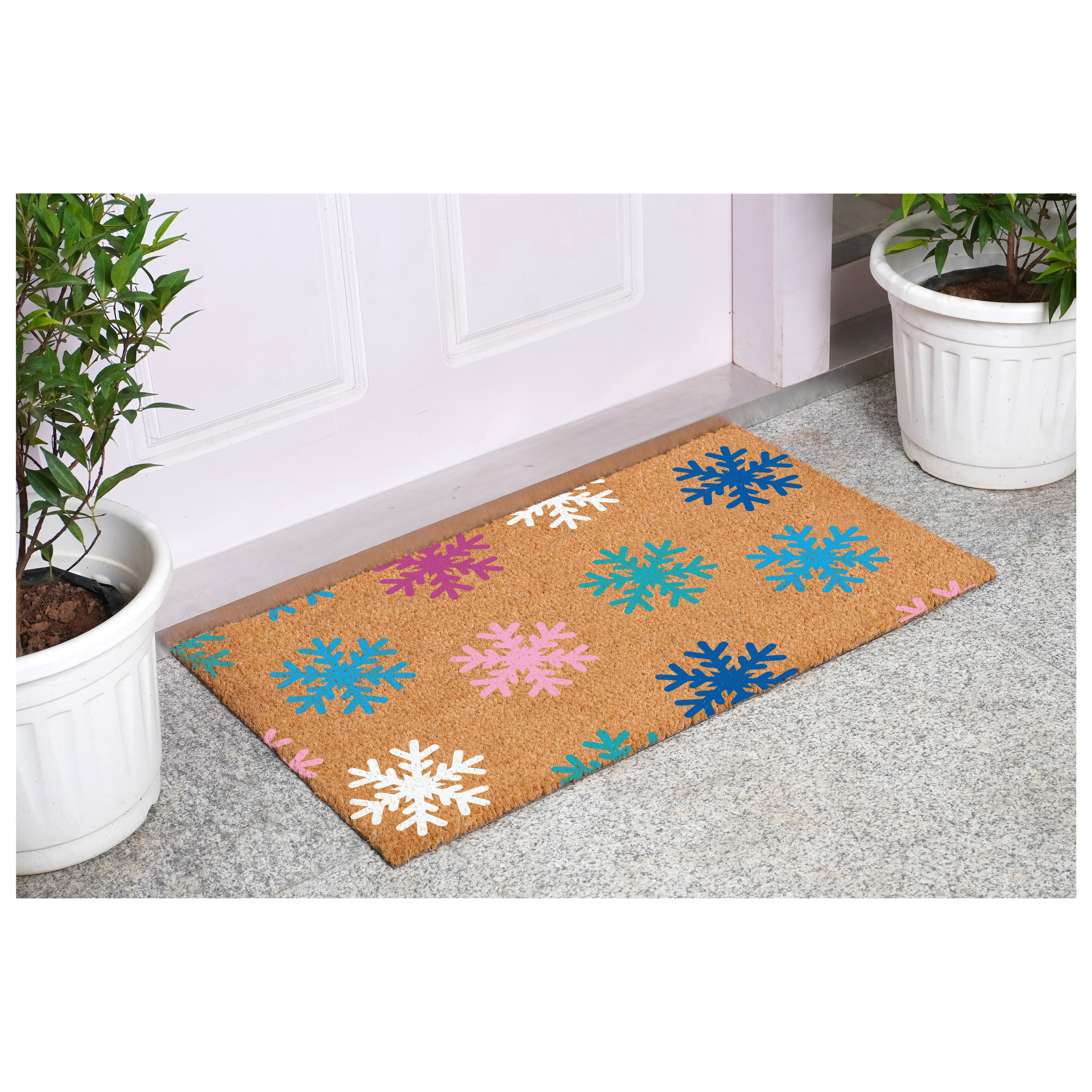 Colorful Snowflake Doormat 17" x 29"