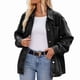 thumbnail image 3 of Chaqueta Vaquera Informal de Larga con Solapa y Botones para Mujer, Estilo Boyfriend, Holgada, A . Negro y Gris M, 3 of 9