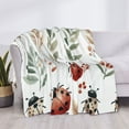 thumbnail image 3 of Yiaed Watercolor Ladybug Print Blanket Throw Blanket Soft Cozy Flannel Blanket for Home Bed Sofa Couch Chair-80"x60", 3 of 6