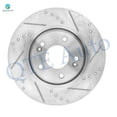 thumbnail image 3 of Set of 12 Front 300mm-Rear 284mm Drilled Slotted Brake Disc Rotors-Front 8595-D1444 Rear 8428A-D1445 Ceramic Brake Pad Kit For 2011-2015 KIA Optima, 3 of 10