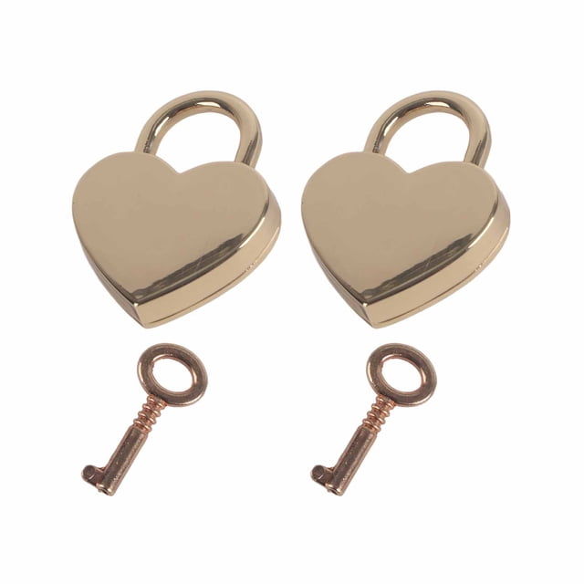 Candado, 2 juegos de candados con forma de corazón, para artículos del hogar, con llave, artesanía excepcional