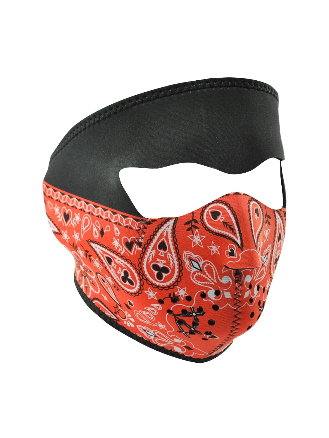 ZANheadgear Neoprene Full Mask Red Paisley Bandanna by Zanheadgear