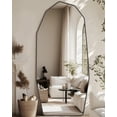 thumbnail image 2 of Antok Full Length Mirror 71" x 32" Large Floor Mirror Standing Mirror, Aluminum Wavy Frame, Wall Mounted or Leaning, Decorative for Living Room Bedroom Entryway, Black, 2 of 8