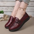 thumbnail image 4 of EKVAHL Women's Slip‑On Casual Loafers, PU Leather Vintage Walking Flats, Anti Slip Wide Fit Elderly Daily Walking Shoes Red, 4 of 5