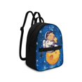 thumbnail image 2 of Eheartsgir Capybara Astronaut Starry Sky Small Backpack for Dating Travel, Front Pocket Lightweight Daypack Polyester Smooth Zipper Mini Backpack, 2 of 8