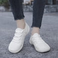 thumbnail image 6 of DLWKIPV Breathable Knit Sneakers for Women - Lightweight Lace-Up Comfort Shoes for Daily Walking & Casual Wear(white,7), 6 of 6