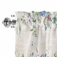 thumbnail image 4 of Bunny Easter Rod Pocket Curtain Valance, Spring Floral Eucalyptus Leaves Eggs Weeping Farmhouse Window Valance for Living Room, Bedroom, Kitchen 42"W x 12"L, 4 of 9