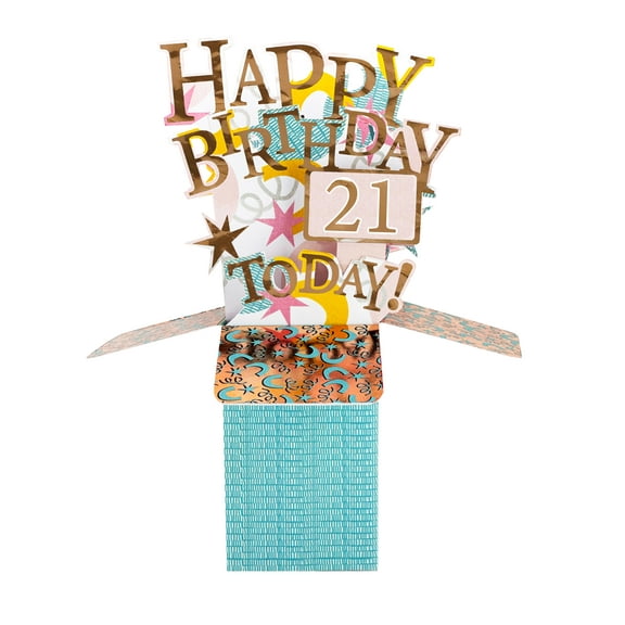 Clever Cube Pop Up Card - 21st - Happy Birthday