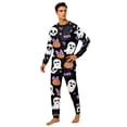 thumbnail image 2 of Halloween Pajamas, Halloween Matching Family Pajamas Black Bow Pumpkin Print Long Sleeve 2 Piece Pj Set Fun Sleepwear Nightwear Loungewear Spooky Holiday Party Season Photos, 2 of 6