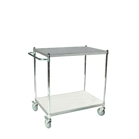18" Deep x 30" Wide x 39" High 2 Tier Stainless Steel Solid Shelf Cart