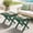 Green, variant on SERWALL Outdoor Small Folding Side Table, HDPE All Weather Adirondack End Table, No Assembly Required, Black