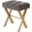 12.6"d Dark Grey+yellow, variant on Vanity Stool,Square Ottoman Stool Foot Rest,Upholstered Vanity Chair Foot Stool with Metal X Legs, Small Vanity seat for Entryway,Bedroom and Living Room,Light Grey+Yellow