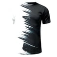 thumbnail image 4 of Rggeeun Men'S T-Shirt Gradient Tie Dye Style Pattern Breathable Loose Fit Short Sleeve Crew Neck Knit For Club Party Versatile Tops,Black,M, 4 of 4