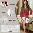 thumbnail image 6 of Yuyamidu Womens Christmas Robe Lightweight Long Bathrobe Cute Snowman Sleepwear Gowns Size M Snowflake V-Neck Robes Ladies Long Sleeve Nightgown Dress, 6 of 7