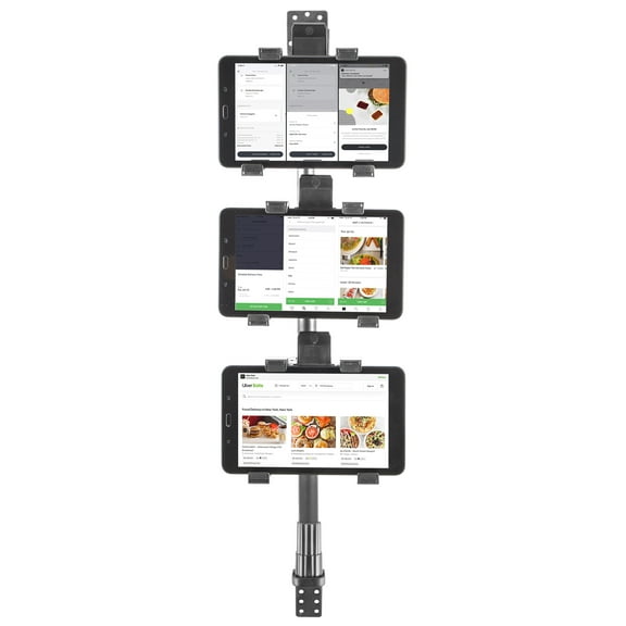 iBOLT TabDock Point of Purchase Wall Mount - with 3 Tablet Holders Perfect for Multiple delivery Applications (DoorDash, Uber eats, Postmates, etc.) Fits 7 to 10 inch Tablets