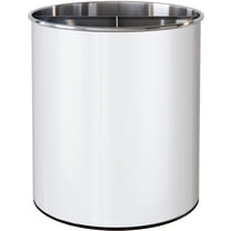 Rotating Extra Large Stainless Steel Utensil Holder Caddy with Sturdy No-Tip Weighted Base, Removable Divider, and Gripped Insert Bottom - Dishwasher Safe Metal Cooking Utensil Holder (White)
