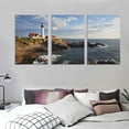 thumbnail image 3 of Nawypu  Canvas Print Pictures Wall Art Painting Portland Head Lighthouse Framed &amp; Stretched Posters Ready to Hang Home Decor Artworks 12''x16''X3 Panels, 3 of 4