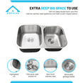 thumbnail image 3 of KBFmore Classic 32 inch 16 Gauge  60/40  Undermount Unequal Double Bowl Kitchen Sink, 3 of 11