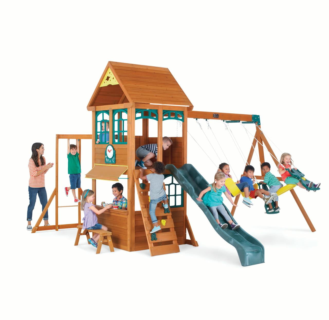 kidkraft halliwell wooden swing set