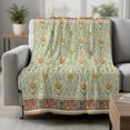 thumbnail image 2 of Vintage Boho Floral Blanket Soft Cozy Warm Throw Blanket for Couch, Plush Fuzzy Flannel Fleece Blankets for Sofa, Ethnic Tribe Abstract Art Flowers Bed Blankets Lightweight Gifts for Women, 32"x48", 2 of 9
