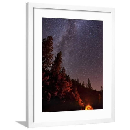 Milky Way Over Mountain Tunnel in Yosemite National Park Framed Print Wall Art By Stocktrek (Best Place To See Milky Way In Yosemite)