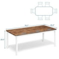thumbnail image 3 of Huisuilinss Industrial Dining Table For 6-8 People,79" Large Dining Room Table,Rectangular Wood Kitchen Table,Modern Farmhouse Long Dining Table With Metal Legs For Dinner Living Room,Chair Not Includ, 3 of 7