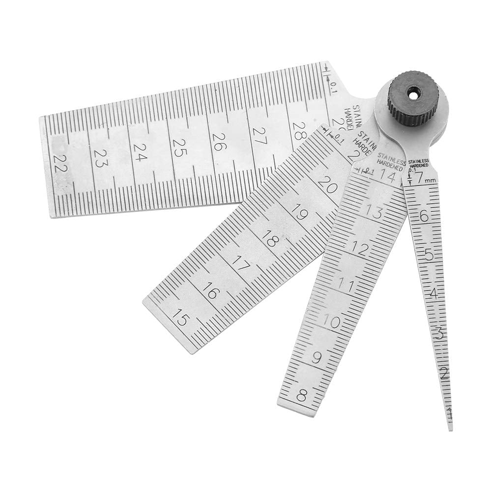 Gamvdout 2PCS Stainless Steel Welding Taper Feeler Gauge Rulers Hole Inspection Tool Resistant Convenient Reading Multiple Sizes Portable Inner Diameter Measuring
