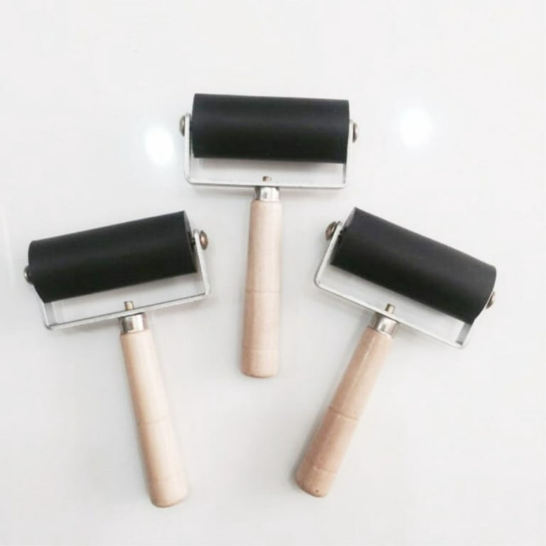 AIFUDA 3Pcs Rubber Roller Brayer Rollers Glue Roller for Ink Paint