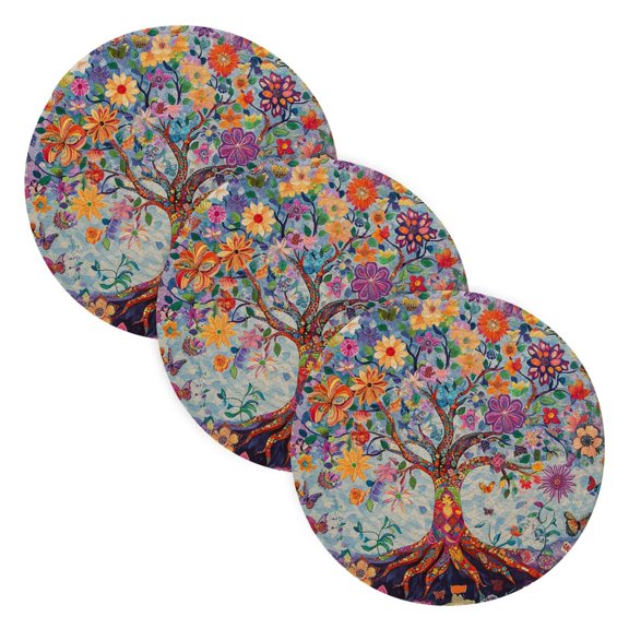 BZSMCE Mats for Pots,Pans Place Watercolor Tree Printing Simple Style Pattern Pot Mats