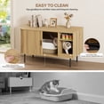 thumbnail image 2 of Naipo 37.4" Cat Litter Box Enclosure Furniture,Sliding Tambour Door Hidden Litter Box Cabinet with Urine-Proof&Litter Mat,Natrual, 2 of 11