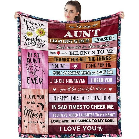 Gifts for Aunt from Niece and Nephew for Aunt Unique Gifts Ideas for Aunt from Niece Birthday Gifts for Aunt for Aunt Throw Blankets 60x50 inch