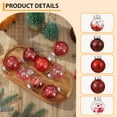thumbnail image 5 of Shatterproof Christmas Tree Ornaments, 30-Pack 2.36-Inch Plastic Hanging Balls with Glittering Designs for Xmas Decor, Holiday Party Decorations, 5 of 6