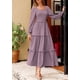 thumbnail image 2 of Vestido largo PRETTYGARDEN para mujer, primavera, manga larga, gris y morado, 2 of 9