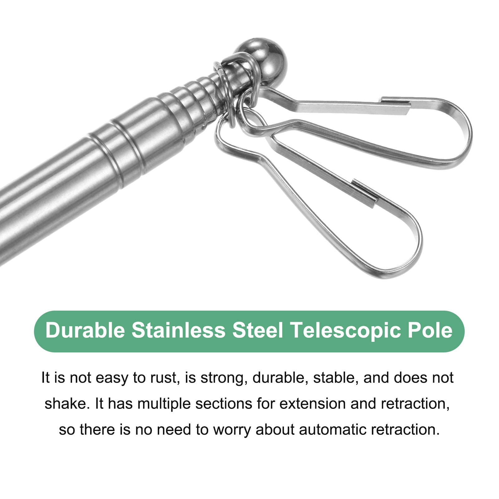 Uxcell 4-Pack 5.25Ft/1.6M Telescopic Flag Pole with Clips Black