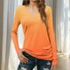 thumbnail image 1 of Xuyuer Womens 2026 Spring Summer Long Sleeve Shirts Basic Apparel Shirts Trendy V Neck Tshirt for Women Curved Hem Tops Women's T Shirt Tops Casual Spring Clothes, 1 of 7