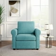 thumbnail image 5 of 3-in-1 Teal Convertible Sofa Bed Chair for Adults: Modern Linen Sleeper, Lounger, Single Bed with Adjustable Backrest for Apartments & Small Spaces, 5 of 16