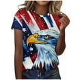 thumbnail image 2 of Aboser Women's 4th of July Shirts Proud Patriotic Red White and Blue Graphic Tshirts Tunic Short Sleeve Tees Breezy Crewneck Blouses Tops Summer Tops for Women, 2 of 4
