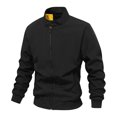 thumbnail image 5 of MYAOYI Mens Everyday Full Zip Jacket Mock Neck Ribbed Trim Outdoor Top, 5 of 5