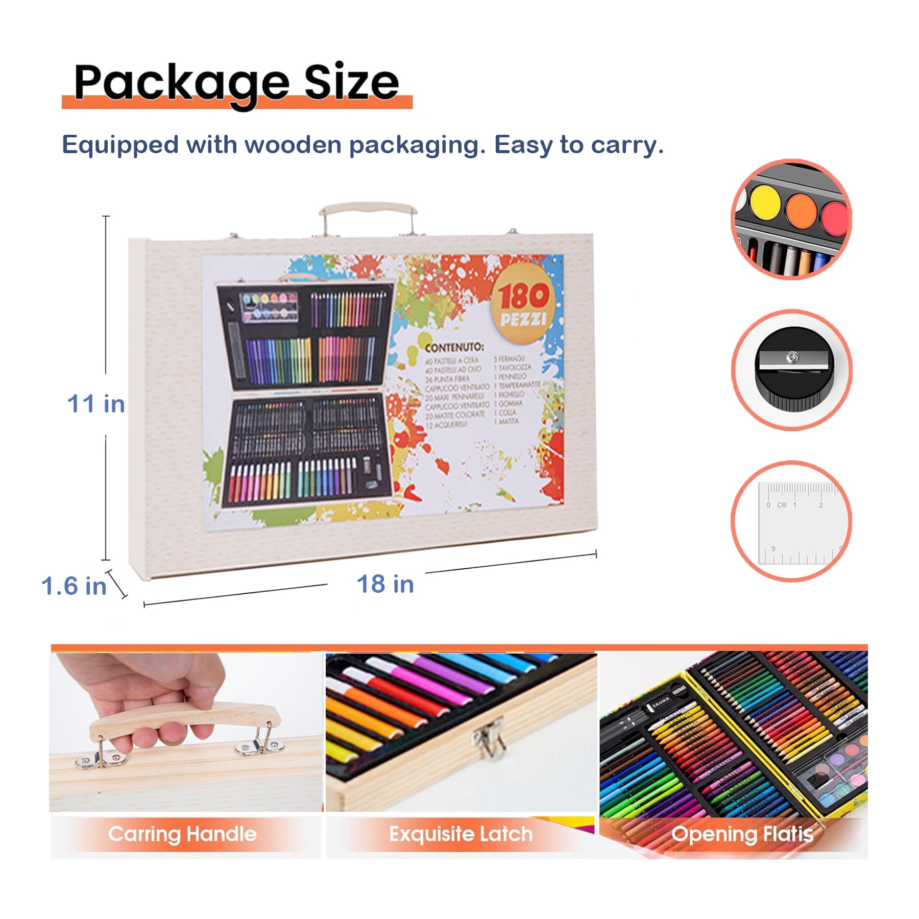 Kids Art Supplies Kit, Painting and Drawing Set for Ages 3 to 12, Ideal for Young Artists School Projects, Birthday Christmas GIft for Boys Girls 3 4 5 6-10 Years