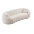 thumbnail image 3 of 3-Seater Modern Cloud Loveseat Sofa with 2 Pillows, Boucle Fabric Half Moon Couch Oversized Minimalist Modular Sofa Teddy Fleece Leisure Sectional Futon Lounge Couches, No Assembly Required, White, 3 of 6