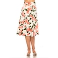 thumbnail image 2 of MOA COLLECTION Women's Floral Print A-Line Midi Skirt with Paneled Design and Banded Waist, 2 of 4