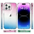 thumbnail image 2 of Clear Case for iPhone 12 Pro / iPhone 12 6.1", Gradient Translucent Sparkle Shining Slim Lightweight Cover, Rugged PC+TPU Hybrid Non-Yellowing Shockproof Lens Protection Case,Blue, 2 of 6