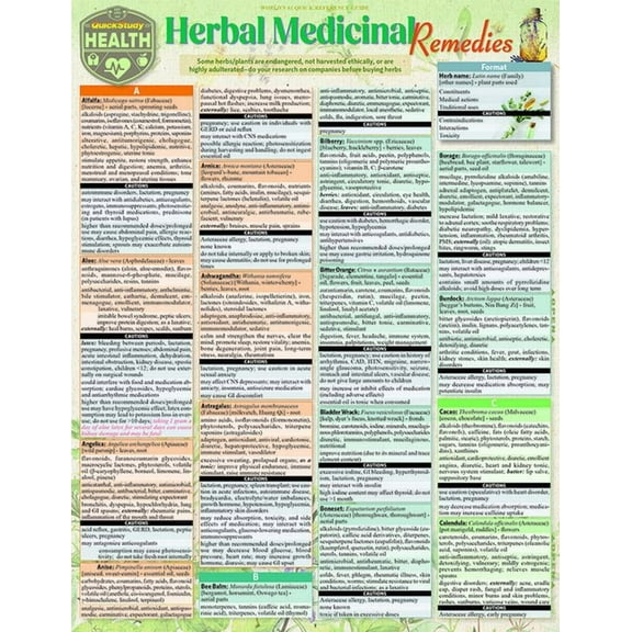 Herbal Medicinal Remedies : a QuickStudy Laminated Reference Guide (Edition 1) (Other)