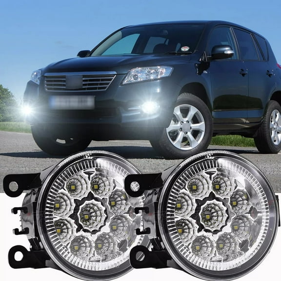 For 2006-2012 Toyota RAV4 Pair Bumper Fog Light Driving Lamp w/Bulbs Replacement
