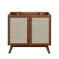 thumbnail image 4 of Modway Soma 36" Modern Wood Bathroom Vanity Cabinet with Rattan Door in Walnut, 4 of 9